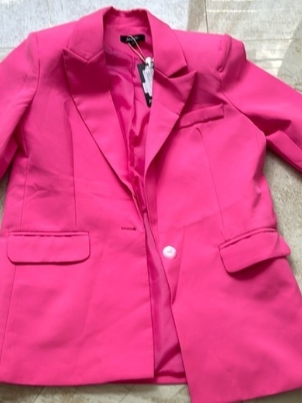 Nasty Gal Size M Hot Pink Single-Button Blazer